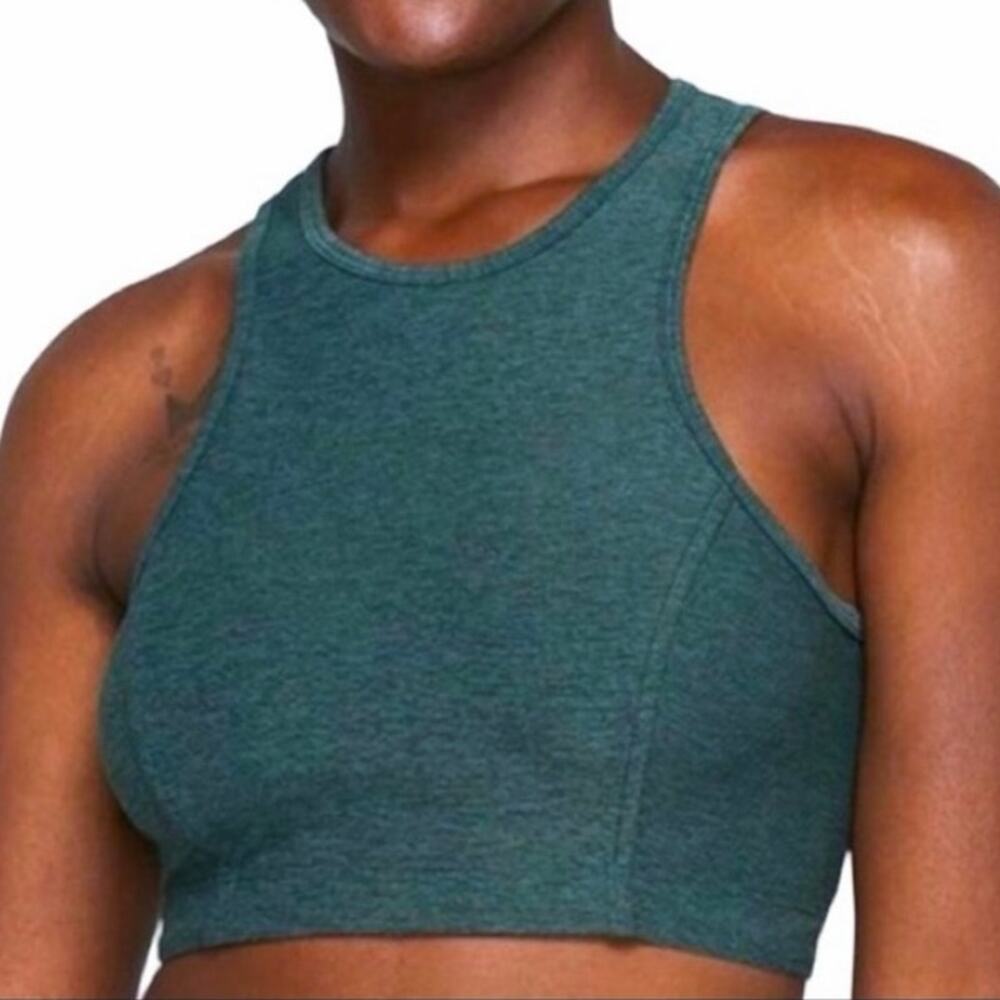Outdoor Voices Athena Crop scoop neck race back longline women’s bra top